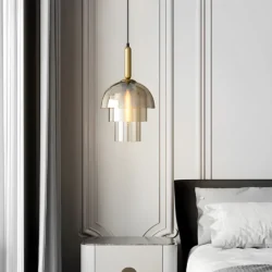 Suspension vintage verre et laiton