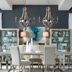 Lustre bois vintage