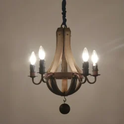 Lustre bois vintage