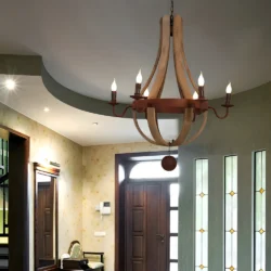 Lustre bois vintage