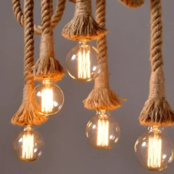Lustre vintage bois