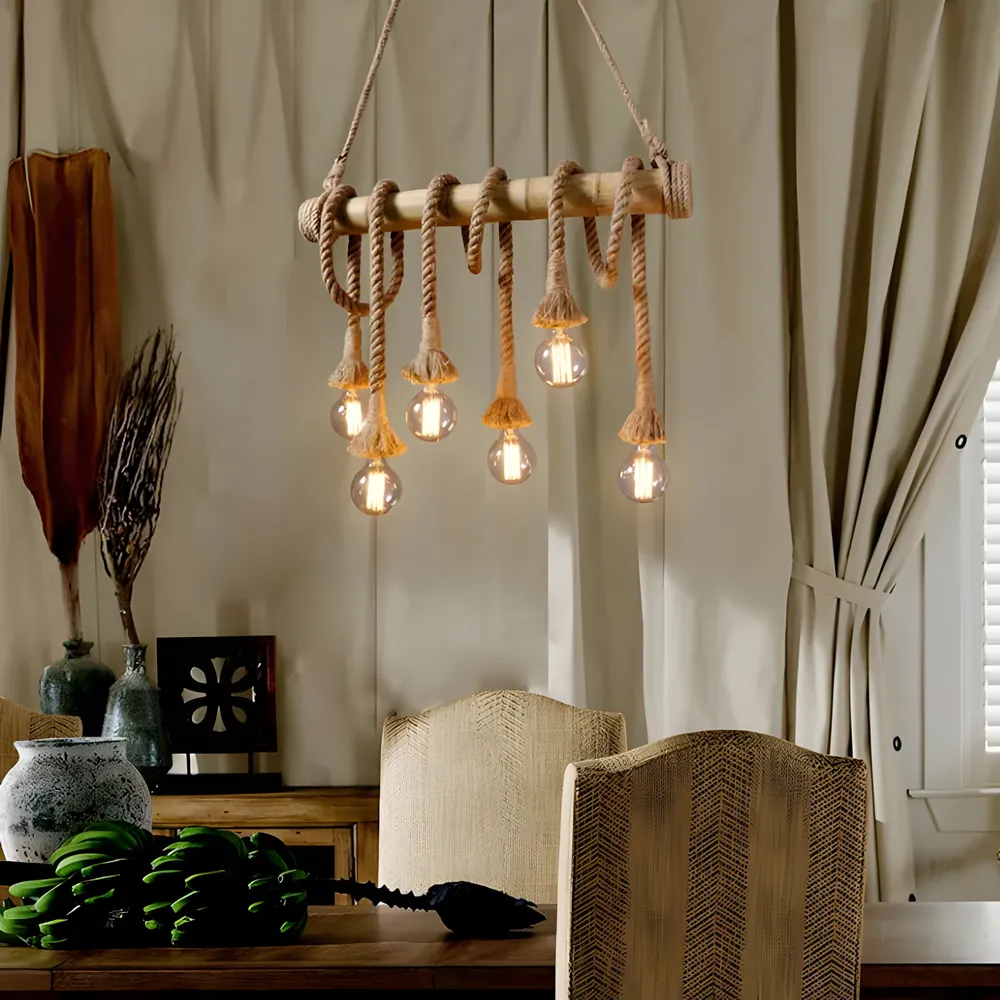 Lustre vintage bois Lustre vintage bois