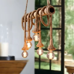 Lustre vintage bois