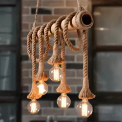 Lustre vintage bois